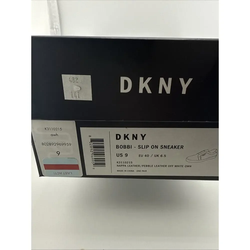 DKNY Bobbi Classic Court White Leather Trainers Sz 40 EU / 9 US EUC